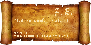 Platzerjanó Roland névjegykártya